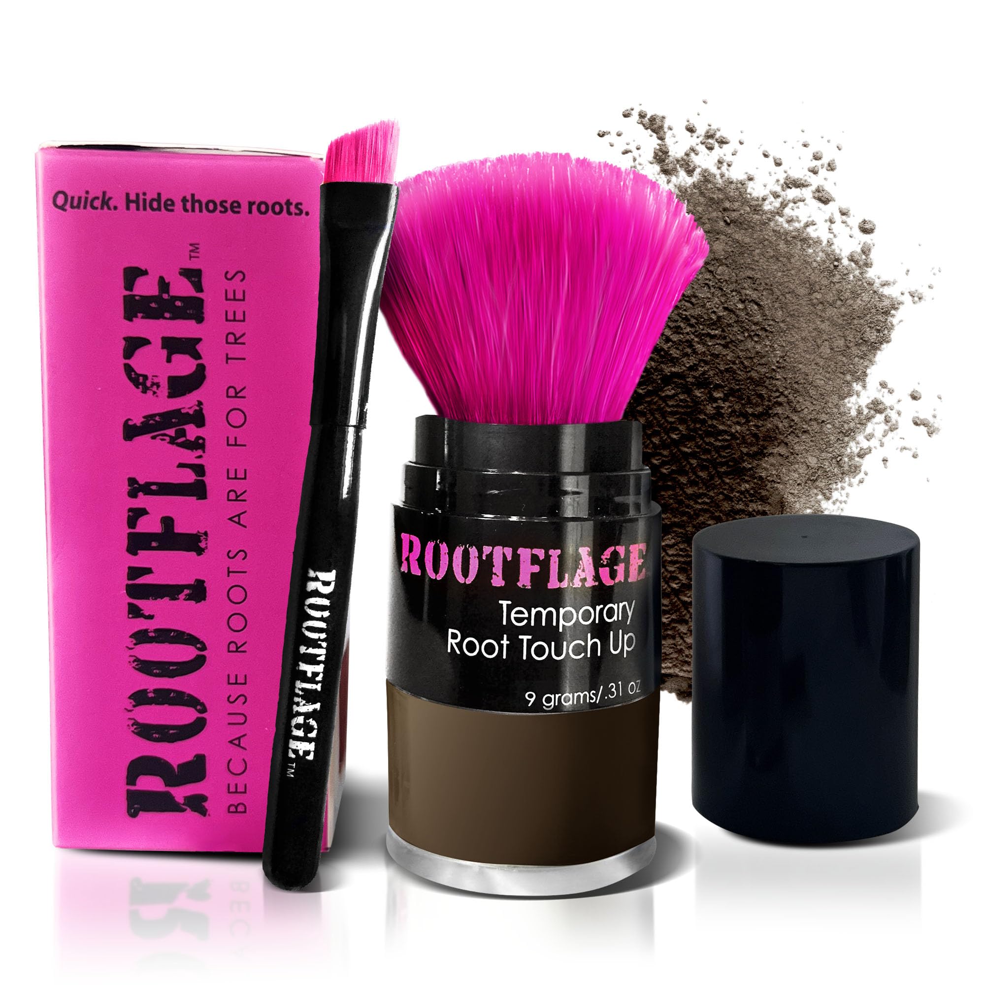 Root Touch Up Powder Basic Brown - Temporary Hair Root Concealer for Gray Coverage & Thinning Hair | Quick & Easy Root Cover Up for Men & Women | Perfect for Daily Use, Travel & Special Occasions