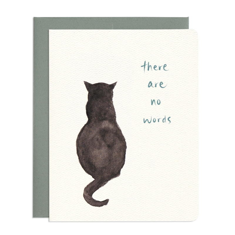 Black Cat Sympathy Card - Thoughtful Condolence Greeting Card for Pet Loss - Perfect for Cat Lovers & Grieving Pet Owners