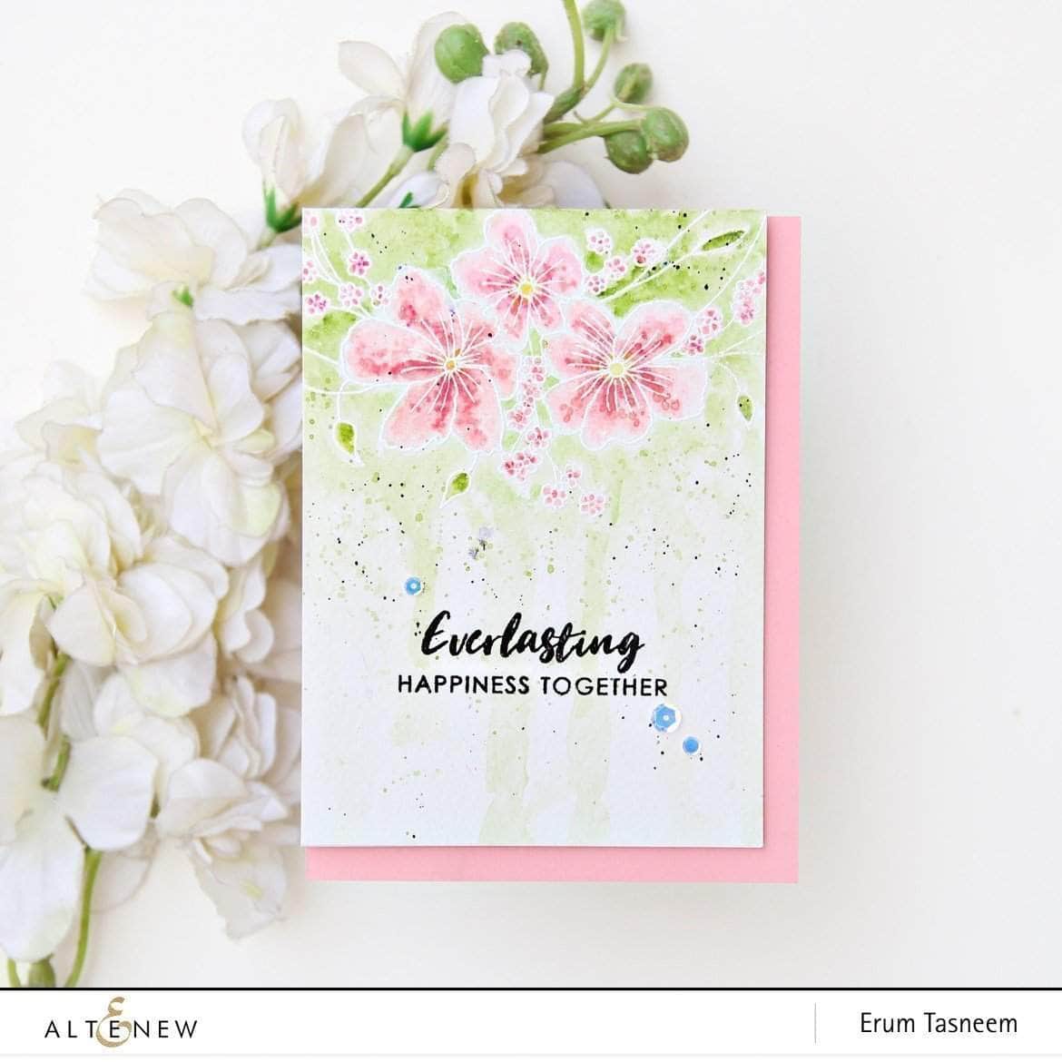 Everlasting Happiness Stamp Set - DIY Scrapbooking, Card Making, and Crafting Supplies for Creative Projects