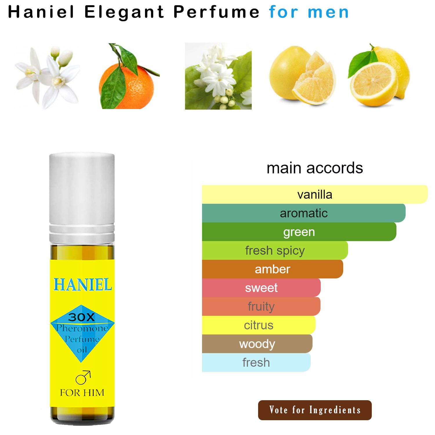 Haniel Roll-On Pheromone Cologne for Men - Original Perfume Oil with Masculine Magnetism, Attraction Boosting Scent | Perfect for Dates, Nightlife & Confidence Enhancement