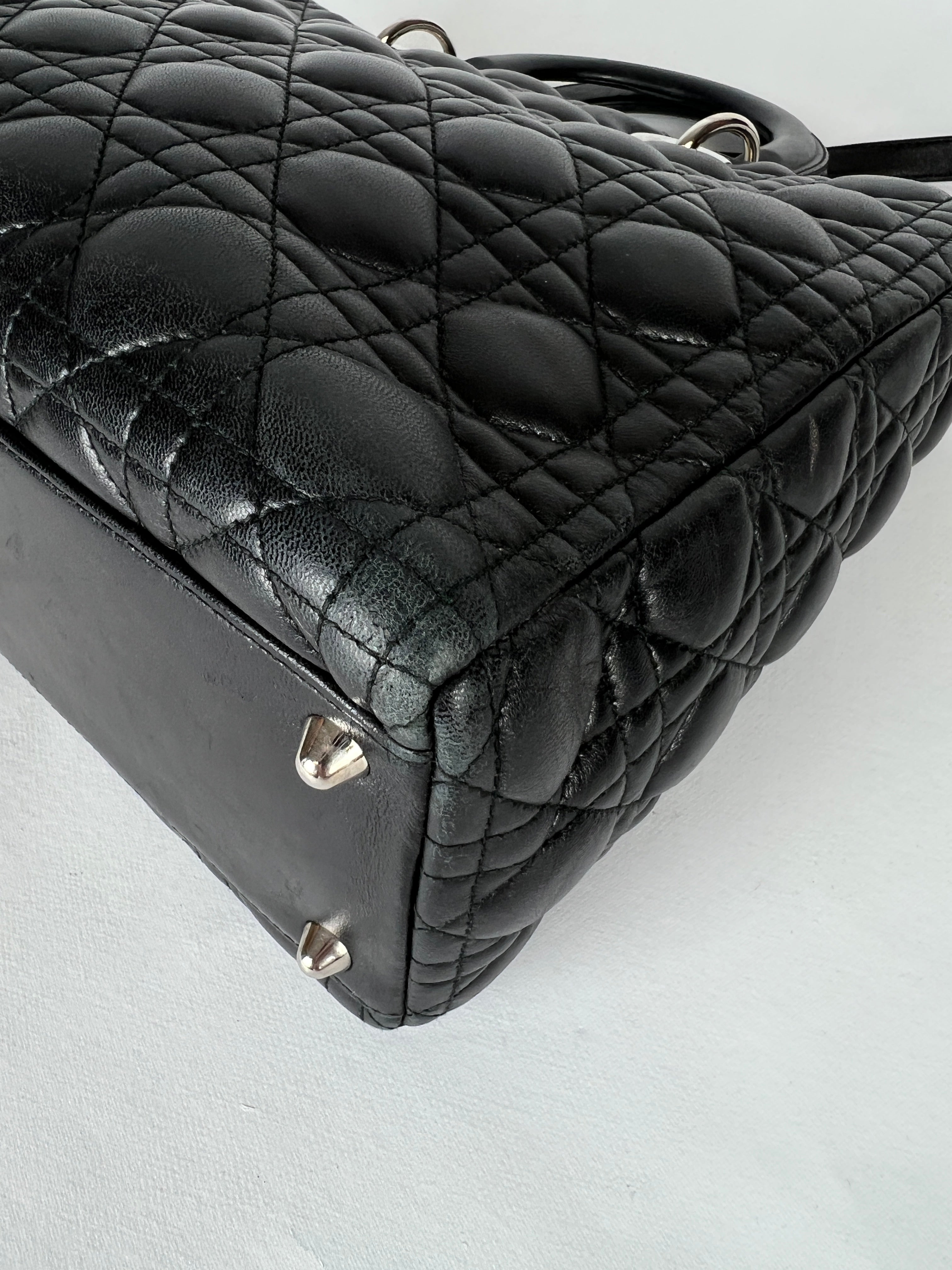 Dior Lady Large Black Leather Handbag - Luxury Designer Tote for Women | Perfect for Work, Travel & Evening Events