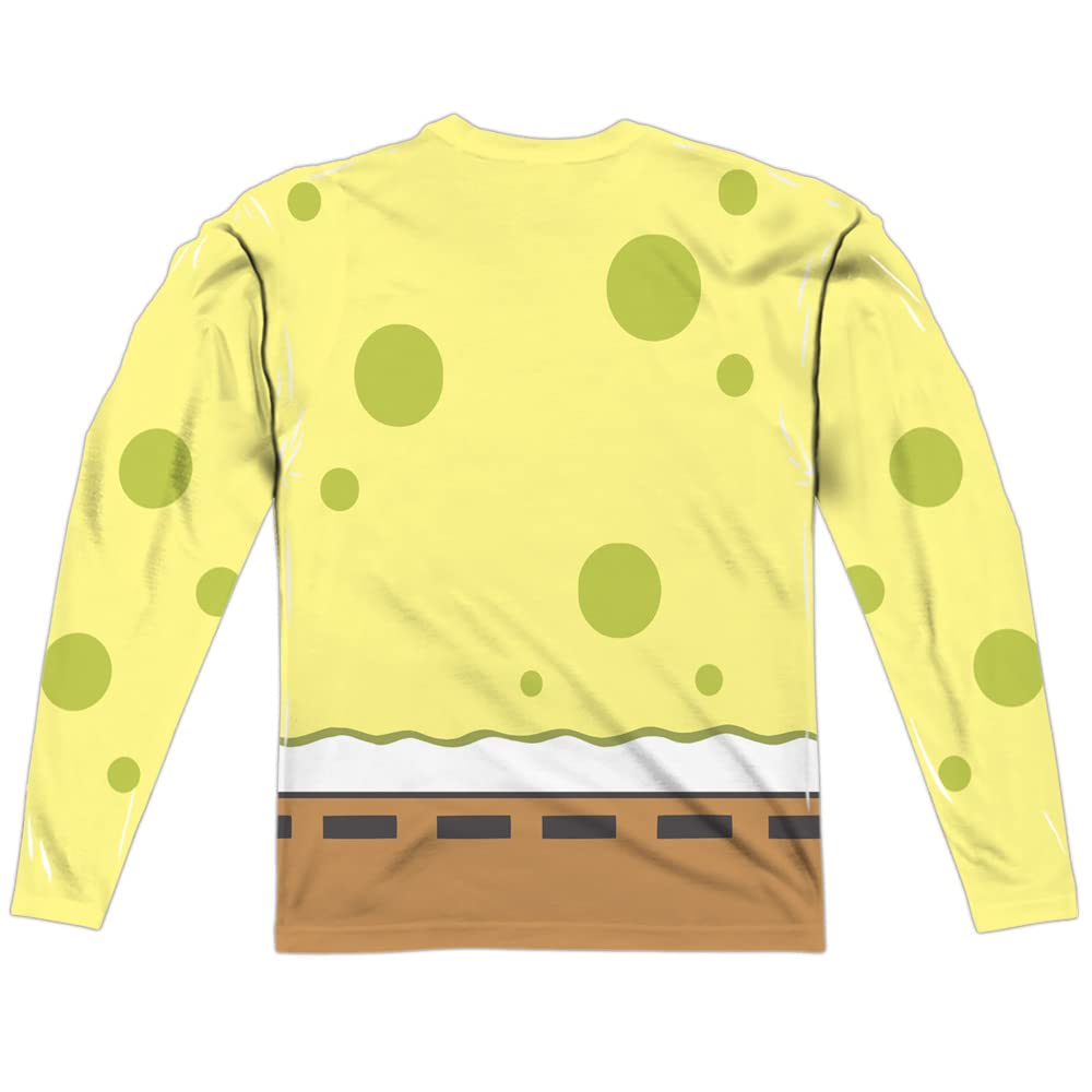 Popfunk Classic Spongebob Squarepants Unisex Adult Long Sleeve T-Shirt - Halloween Costume & Casual Wear (Front/Back Print)