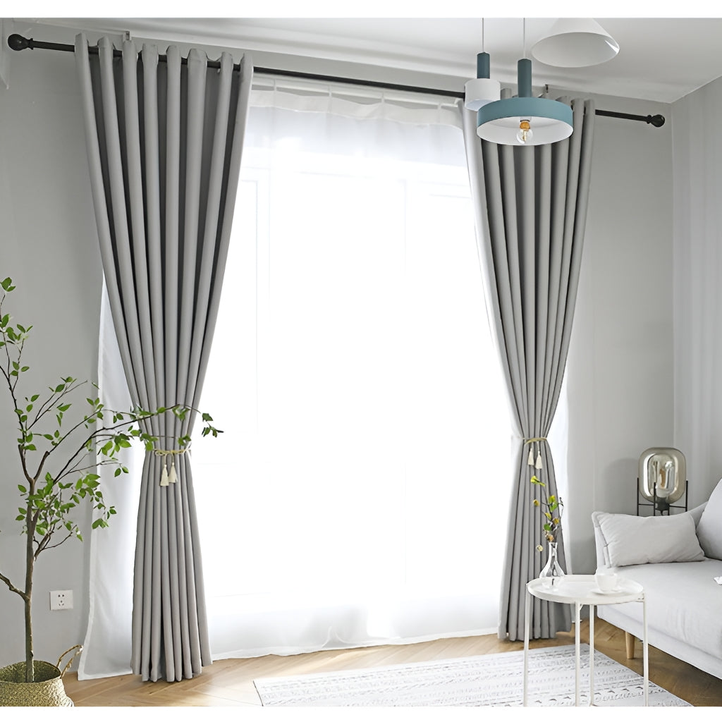 Presley Polyester Minimalist Soundproof Blackout Custom Curtains - Thermal Insulated Window Drapes for Bedroom, Living Room & Home Theater