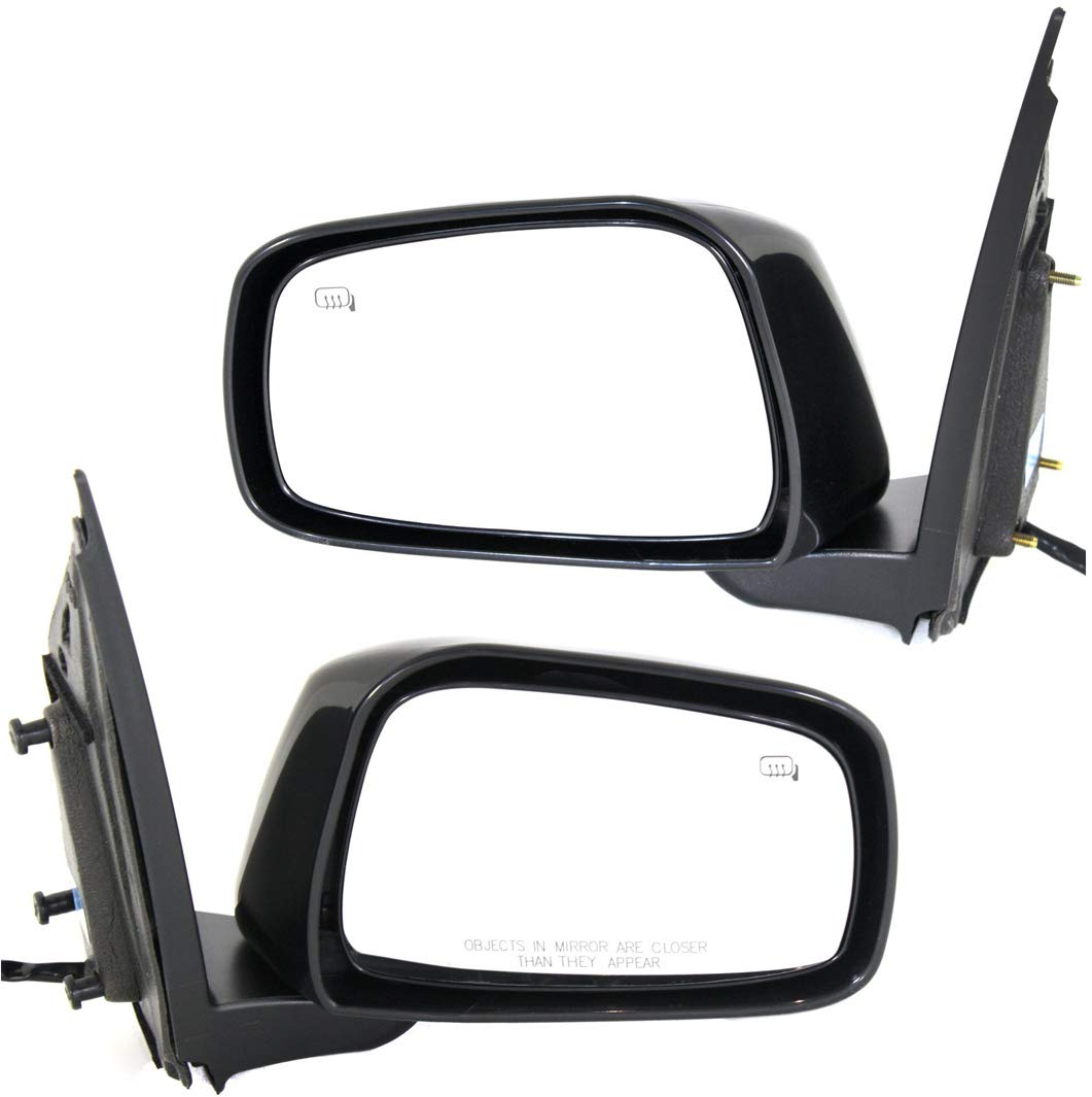 Kool Vue Power Heated Side Mirrors for Nissan Frontier 2005-2021 - Driver & Passenger Side, Paintable Replacement - Defrost for Winter Driving & Enhanced Visibility in Rain