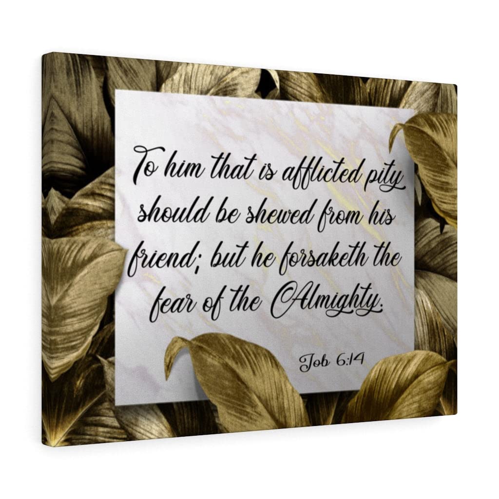 Christian Wall Art with Bible Verse Job 6:14 - Scripture Wall Decor 'The Fear of The Almighty' - Ready to Hang Inspirational Gift for Home, Church & Office Decor