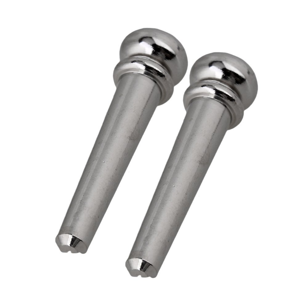 6Pcs Brass Guitar Bridge Pins - Silver Acoustic Guitar String Pegs & Fixed Cones - Replacement Parts for Folk/Acoustic Guitars - Perfect for String Changes & Guitar Maintenance