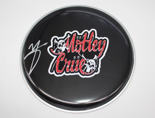 Motley Crue Too Fast For Love Vince Neil Authentic Signed Autographed Ebony Drumhead - Limited Edition Collectible Memorabilia for Music Fans & Rock Enthusiasts - Perfect for Home Decor, Man Cave, or Gift for Drummers