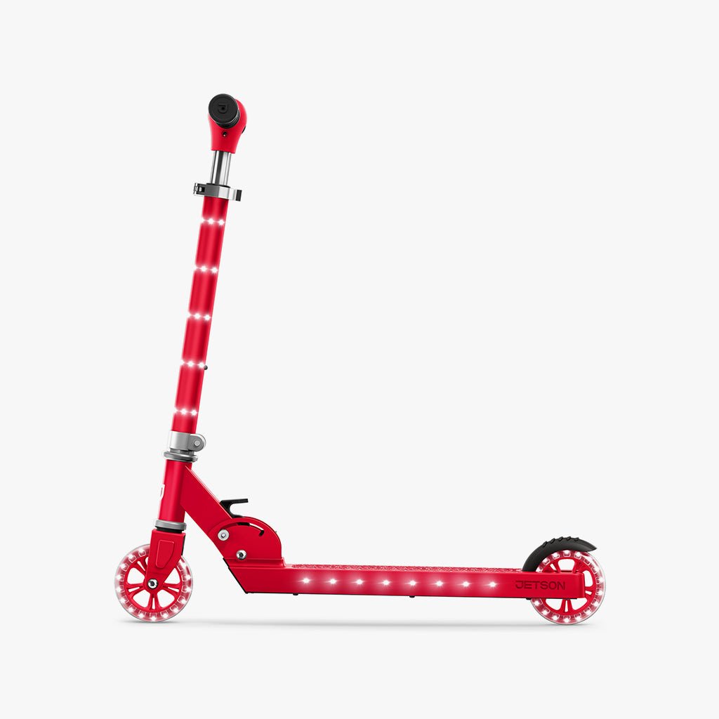 Orbit Light Up Folding Kick Scooter for Kids & Adults - LED Wheel Scooter with Adjustable Handlebar - Perfect for Commuting, Neighborhood Rides & Outdoor Fun
