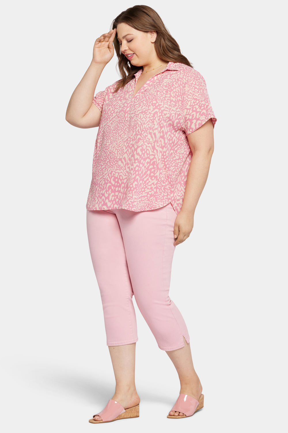 Becky Plus Size Short Sleeve Blouse - Alana Floral Print Women's Top for Casual Wear & Office Outfits