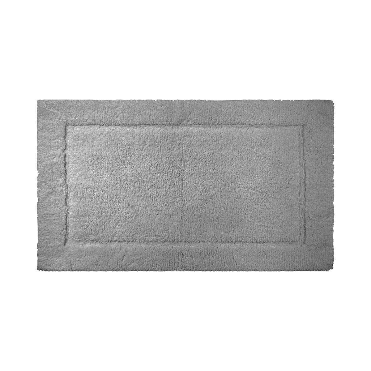 Luxury Cotton Bath Mat 28x55 Inches - Yves Delorme Prestige Platinum Grey Turkish Bathroom Rug | Soft Absorbent Toweling for Master Bath, Spa & Guest Bathroom Decor