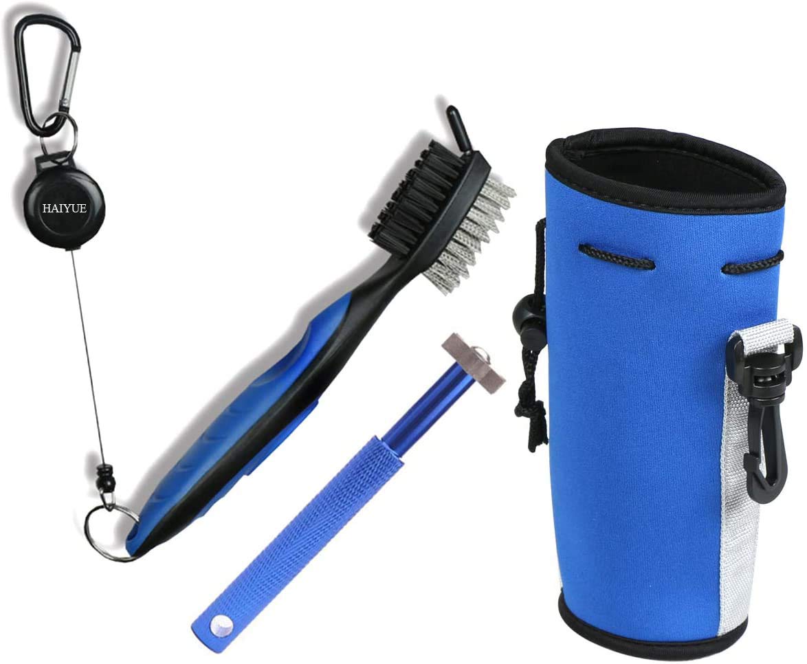 Premium Golf Club Groove Sharpener & Cleaner Kit - Golf Ball & Club Brush Tool Set with Storage Bag - Ideal Golf Accessories Gift for Men & Women (Blue) - Perfect for Course Maintenance & Practice Sessions