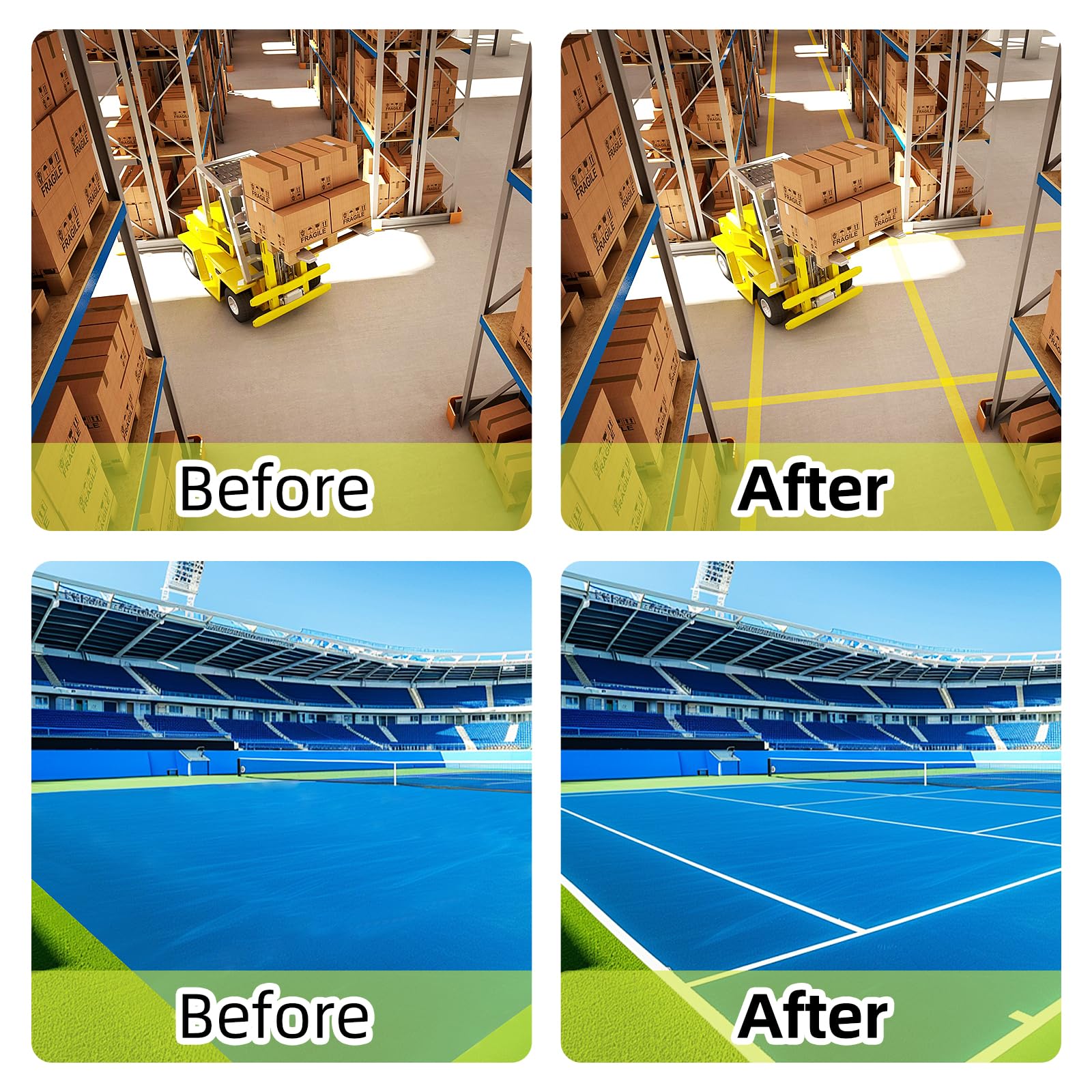 Professional Court Line Tape Machine - Basketball Court Line Striping Tool for Parking Lots, Roads & Sports Fields | Durable Paint Marking Equipment for Athletic Courts, Parking Spaces & Traffic Safety