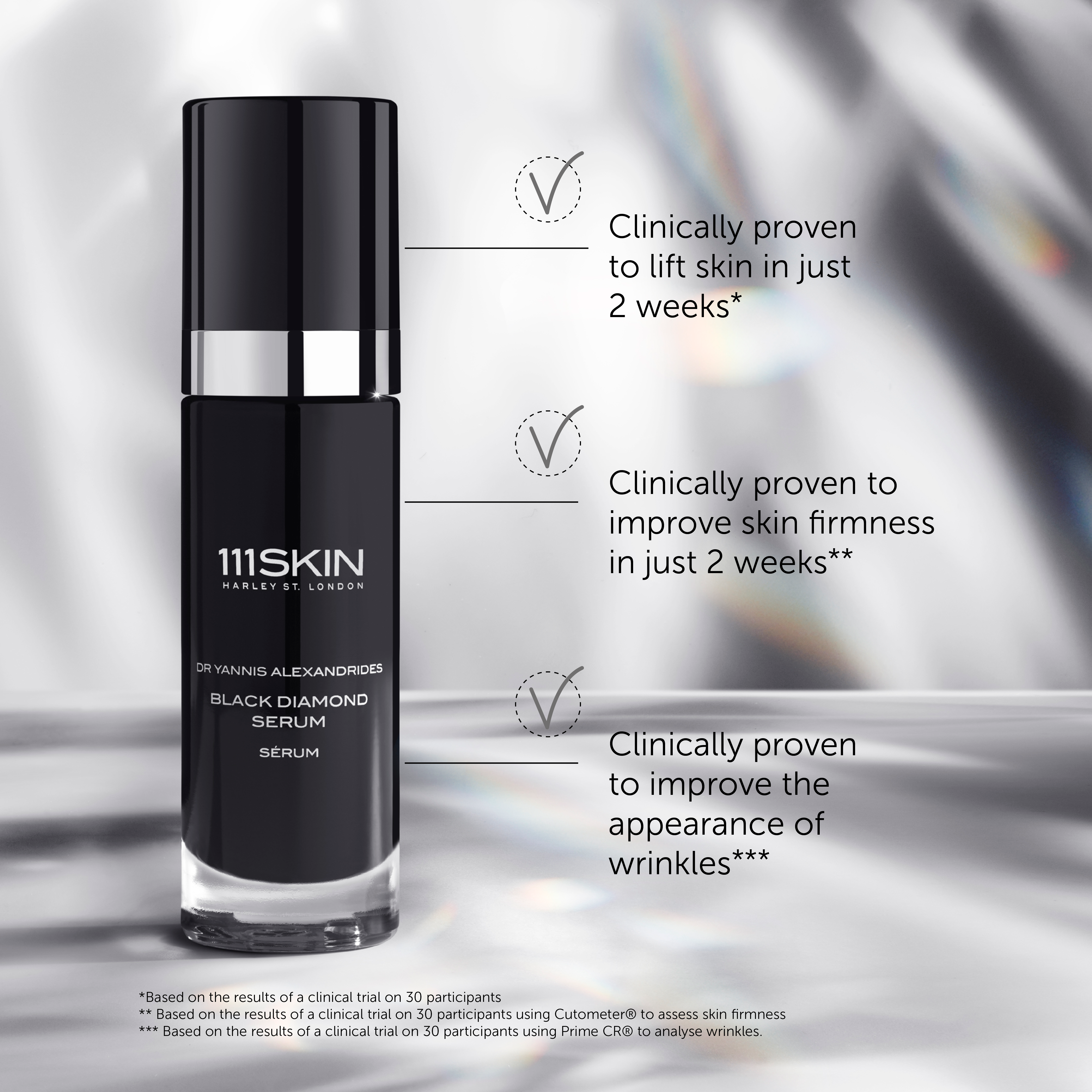 111Skin Black Diamond Serum - Anti-Aging Face Serum with Hyaluronic Acid & Peptides for Wrinkles & Fine Lines | Luxury Skincare for Night & Day Use