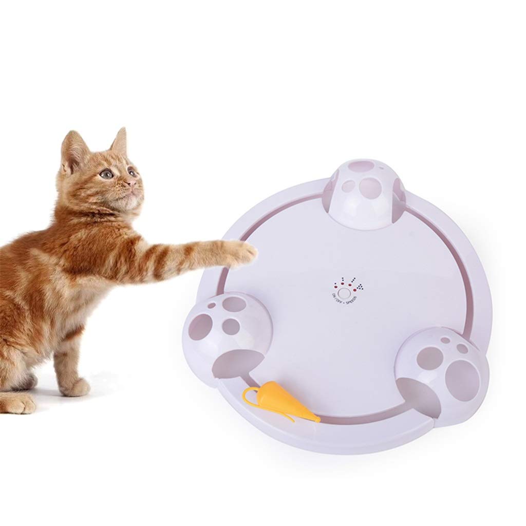 Automatic Electric Cat Toy - Smart Interactive Teaser Stick with Spinning Turntable & Mouse Game - Fun Puzzle Play for Indoor Cats - Perfect for Playtime, Exercise & Mental Stimulation