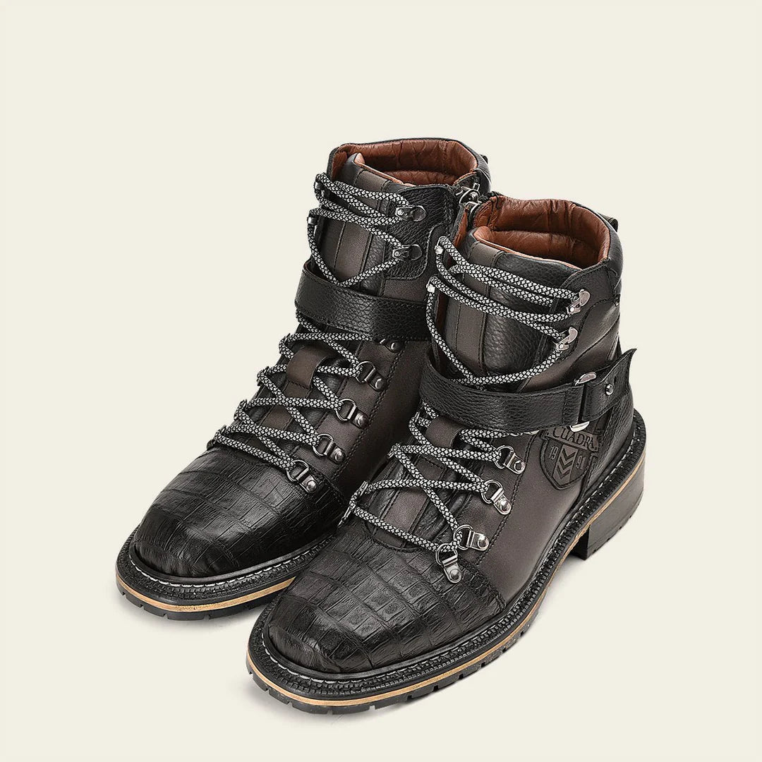 Men's Cuadra Black Casual Fashion Caiman Ankle Boots - Stylish & Comfortable for Everyday Wear, Work & Outdoor Activities