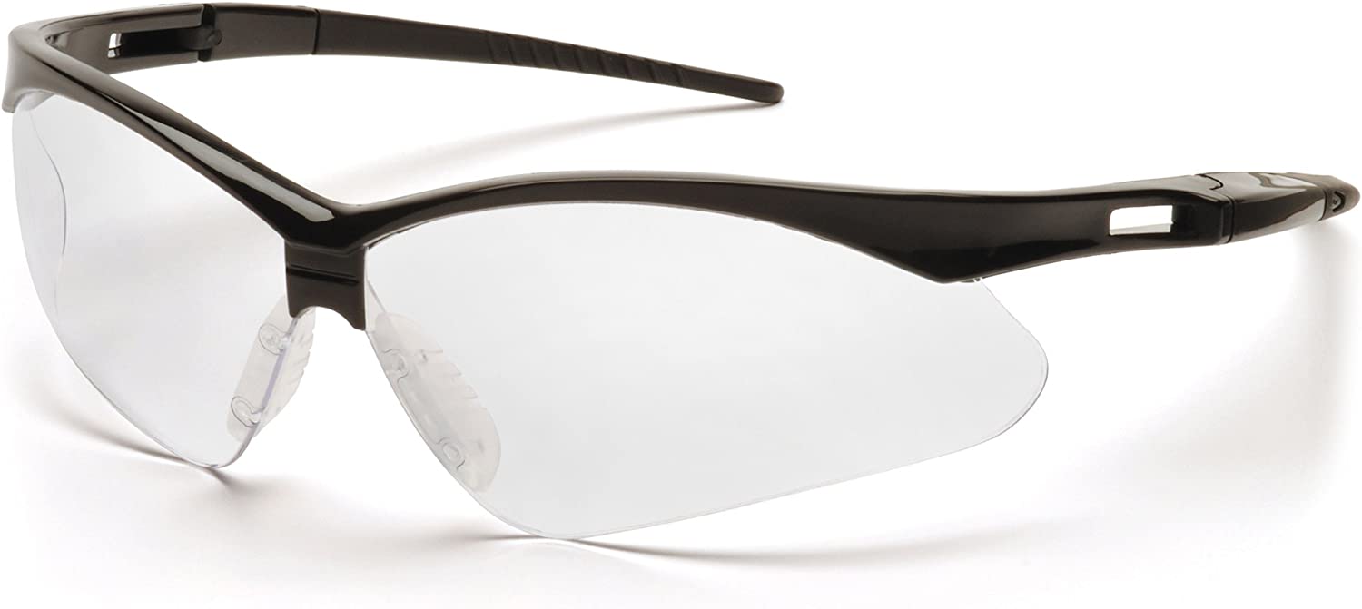 Pyramex PMXTREME Safety Glasses - Black Frame with Clear Anti-Fog Lens for Construction, Woodworking & DIY Projects | ANSI Z87.1 Certified Eye Protection