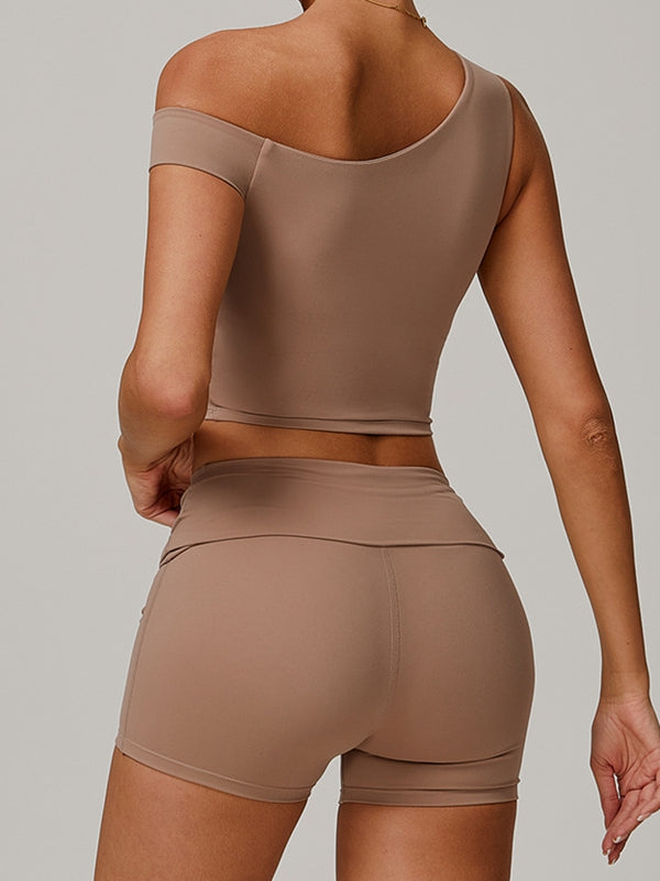 ZASUWA Women's Unique Cutout High Waist Tracksuit Set - Stylish Workout Outfit for Gym, Running & Casual Wear