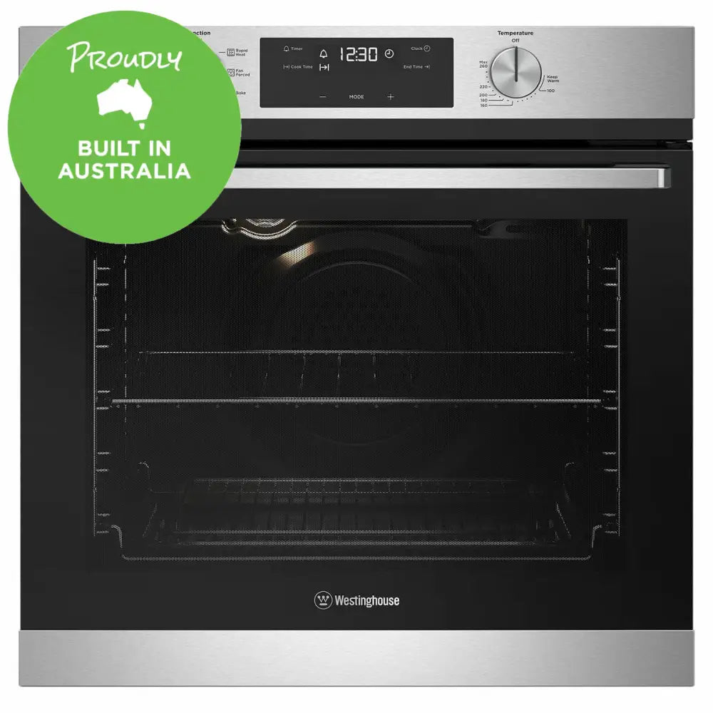 Westinghouse WVE615SC 60cm Built-in Electric Oven with Convection & Fan Forced Cooking - Perfect for Baking, Roasting & Family Meals