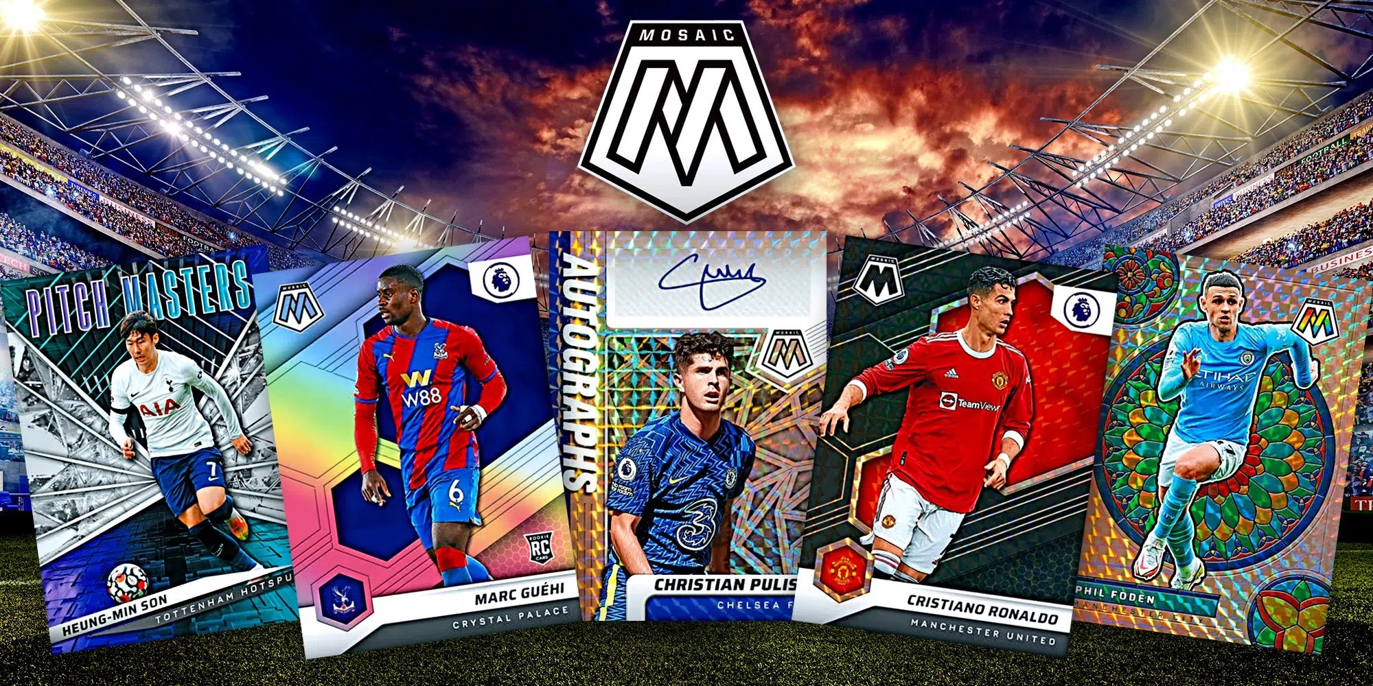 2021-22 Panini Mosaic Premier League Soccer Hobby Box - 10 Packs (15 Cards Per Pack) + 1 Autograph Card - Collectible Trading Cards for Soccer Fans & Card Collectors - Perfect for Gifts, Investments, and Game Day Excitement