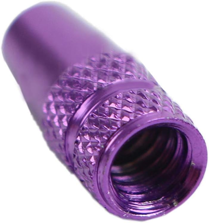 5 Pcs Purple Presta Valve Caps for Bicycle - Dust Proof Bike Tire Stem Covers Compatible with MTB, Fixie, Road Bikes - Perfect Cycling Accessories for Tires & Tubes (Great for Commuting, Mountain Biking & Road Cycling)