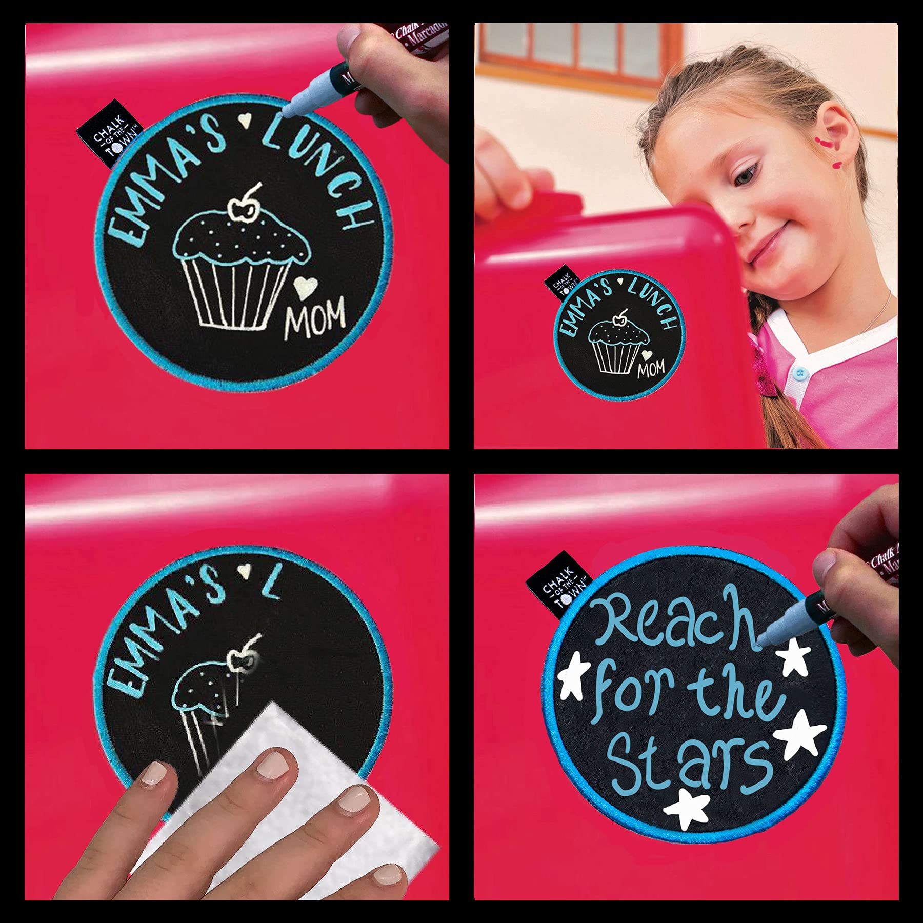 Reusable Chalkboard Sticker for Laptops, Lockers & Lunch Boxes - Includes 2 Chalk Markers - Perfect for School, Office & Home Organization