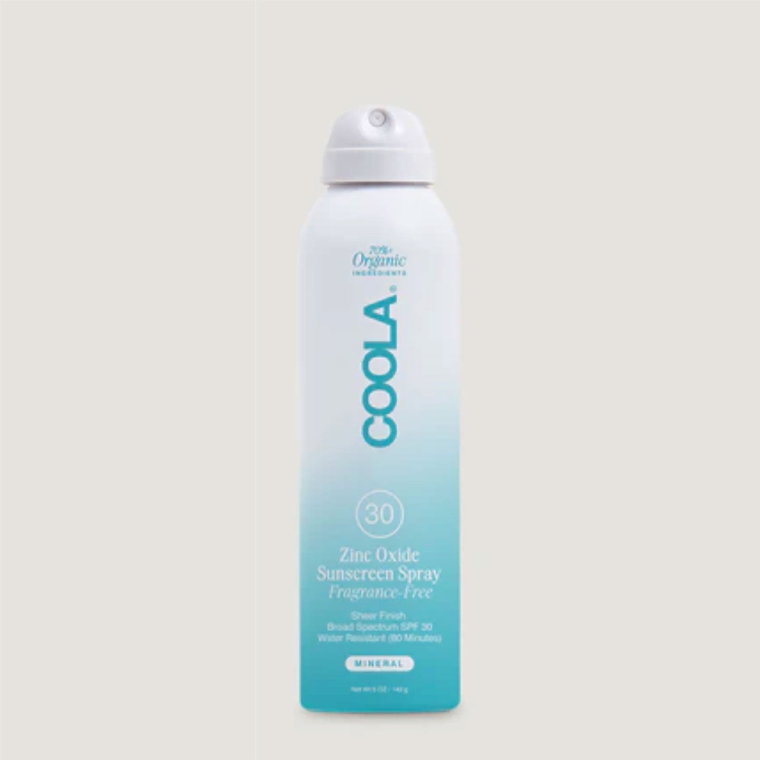 COOLA Mineral Body Sunscreen Spray SPF 30 | Reef-Safe, Broad Spectrum UVA/UVB Protection | Lightweight & Non-Greasy | Perfect for Beach, Pool & Outdoor Activities