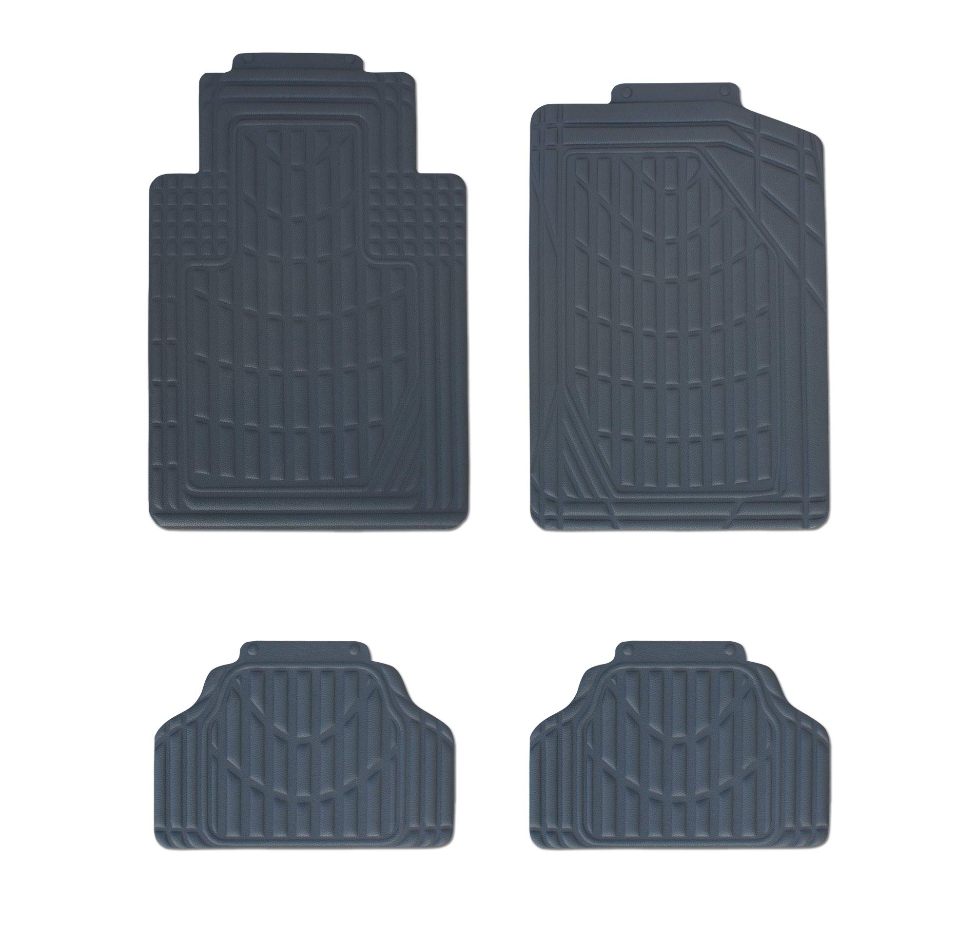 Eurow Universal Cut-to-Fit Car Floor Mats 4-Piece Set - All-Weather Protection, Non-Slip Gray Car Mats for Sedans, SUVs & Trucks - Perfect for Daily Commute, Road Trips & Off-Road Adventures