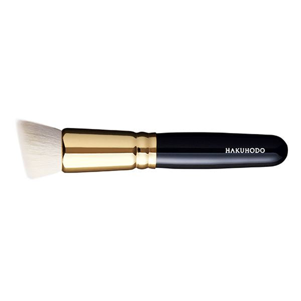 S5557Bk Professional Powder & Liquid Foundation Brush - Round & Angled Duo Fiber Bristles (2mm) [HC0073] for Flawless Makeup Application