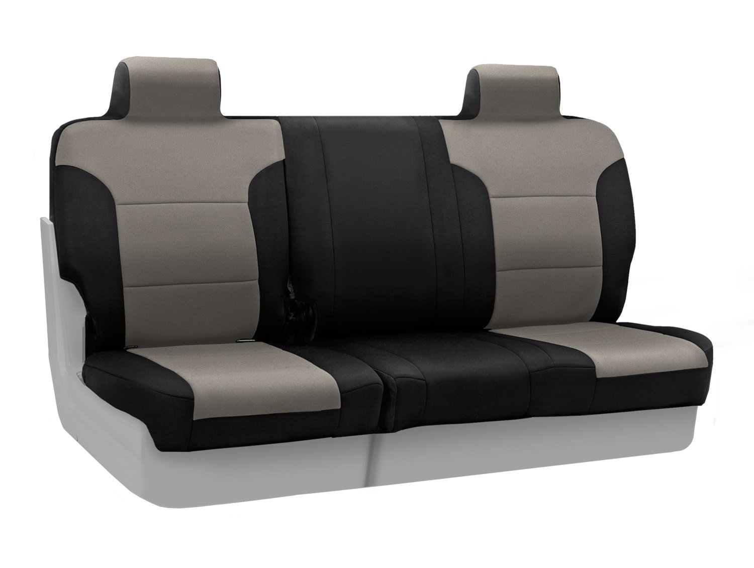 Coverking Custom Fit Rear 60/40 Bench Seat Cover for Dodge Dakota - Neosupreme Fabric (Charcoal/Black) - Perfect for Truck Protection & Interior Upgrade