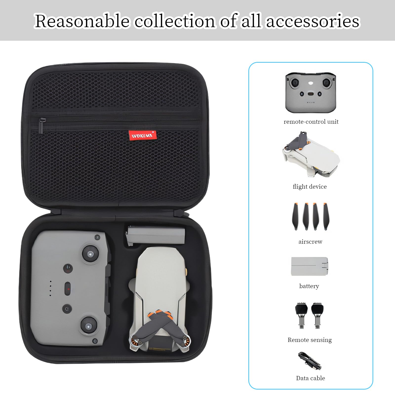 DJI Mavic Mini 2/Mini 2 SE Waterproof Hard Travel Case - Compact Protective Storage Bag for Drone Accessories | Shockproof EVA Shell | Perfect for Travel, Hiking & Outdoor Adventures | Fits Remote Controller, Batteries, Propellers (White) | Ideal for Aerial Photography, Drone Enthusiasts & Professional Pilots | Great for Travel Protection, Drone Storage & Field Operations