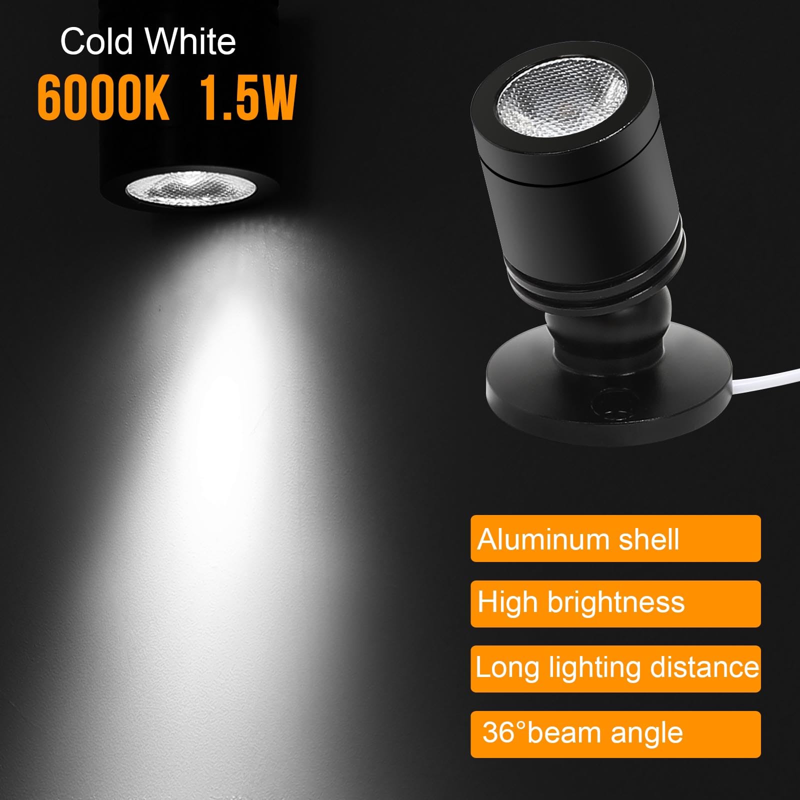 Taysing LED Spot Light - 2 Pack Cold White Push Switch, Indoor Picture Lights for Art, Accent Lighting for Paintings, Plants, Jewelry Showcase & Model Display Shelves | Perfect for Home Gallery, Retail Stores & Museum Exhibits