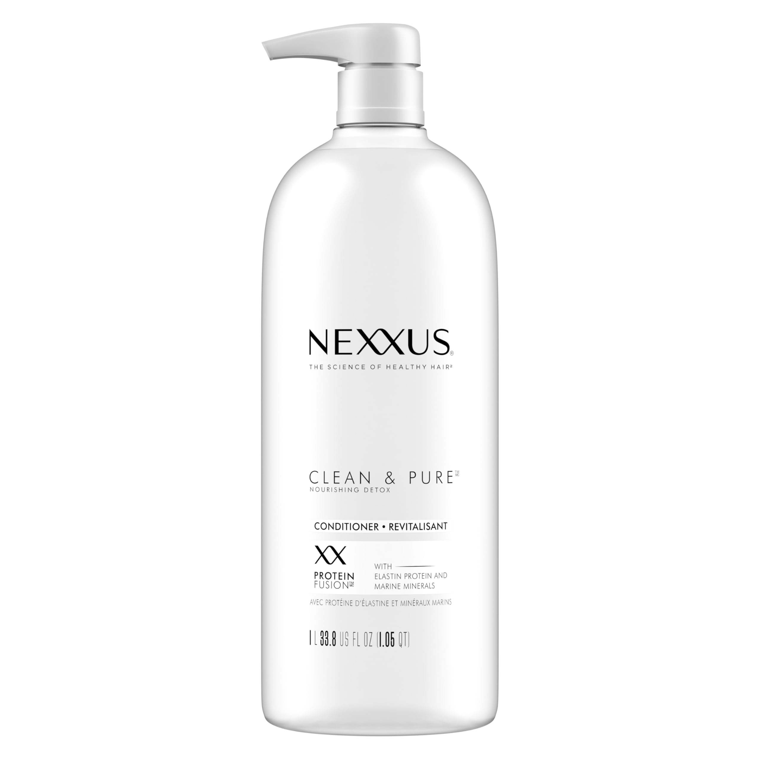 Nexxus Clean & Pure ProteinFusion Conditioner - Nourishing Hair Care, Silicone, Dye & Paraben Free - 33.8 oz for Dry, Damaged Hair - Salon Quality Deep Conditioning Treatment