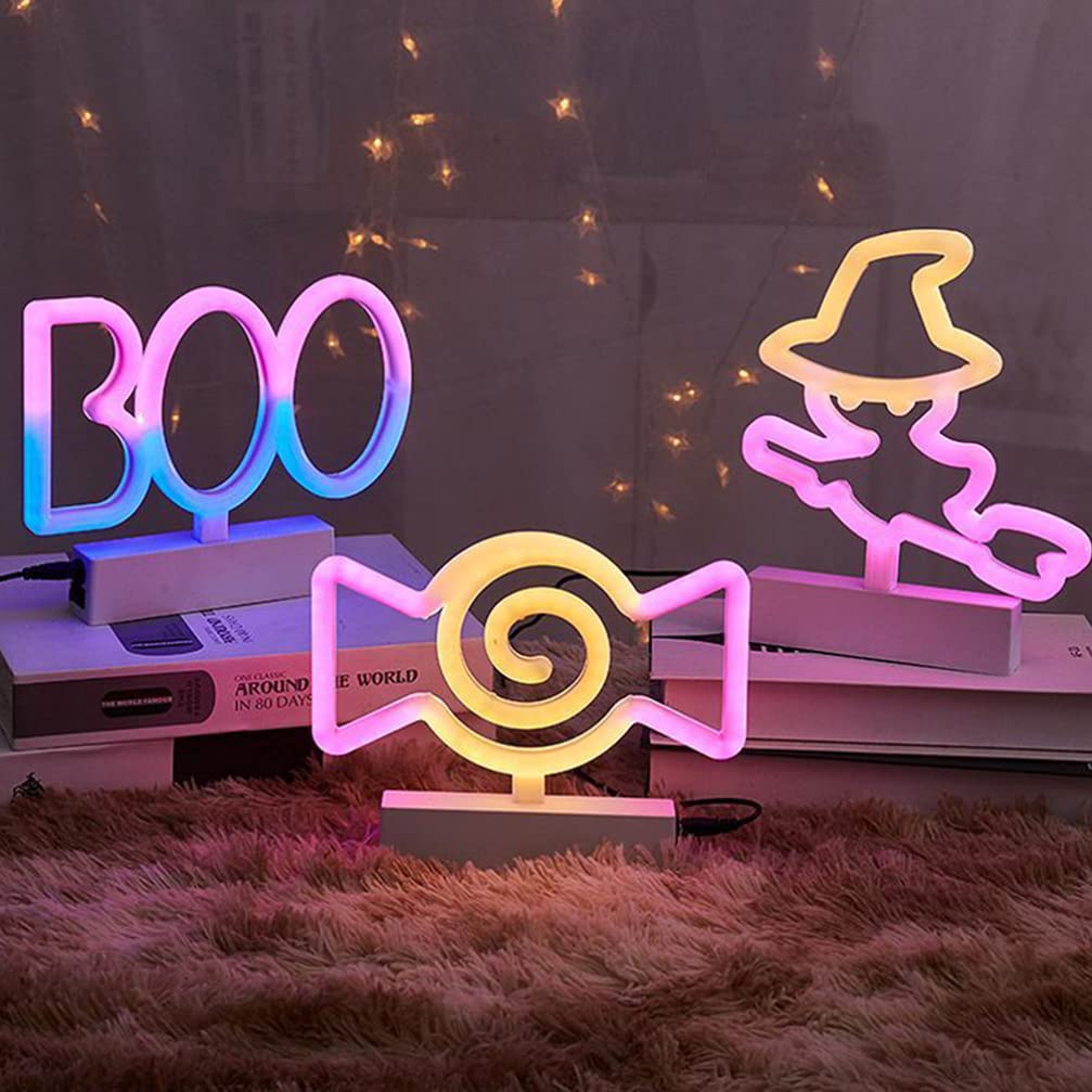 Uonlytech Halloween Neon Sign - LED Night Light for Bedside, Table, or Festival Decor - Perfect for Halloween Parties, Room Lighting & Home Decoration