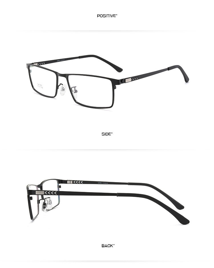 Bclear Men's Full Rim Alloy Frame Eyeglasses with Spring Hinge - Lightweight & Durable (Model 41002) for Work, Reading & Everyday Use