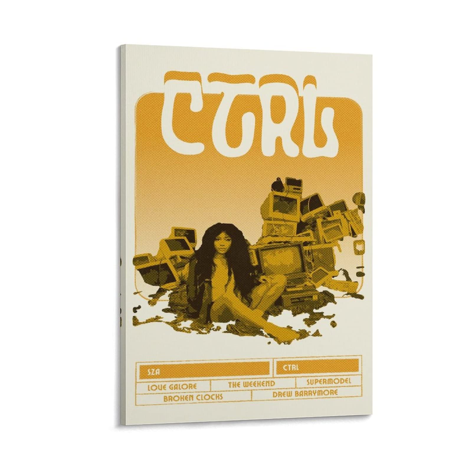 SZA Ctrl Album Canvas Poster - 16x24 Inch (40x60cm) Framed Wall Art for Bedroom, Office & Sports Room Decor - Perfect Gift for Music Fans & Home Interior Design