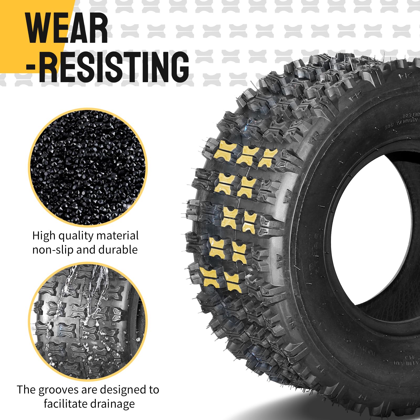 22x10-10 ATV UTV Tires - 6 Ply Tubeless All Terrain Rear Tires (Set of 2) for Sport Riding, Mud Trails & Off-Road Adventures