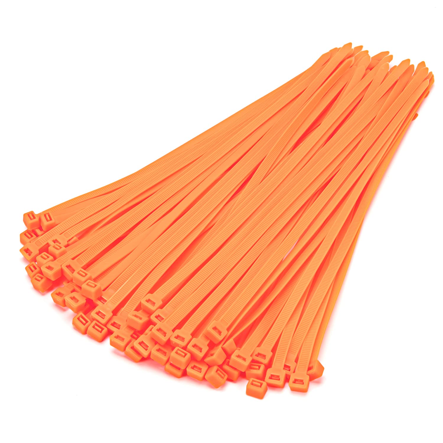 XINGO 100-Pack Heavy Duty 12-Inch Cable Zip Ties - 120 lbs Tensile Strength, Self-Locking Plastic Wire Ties for Indoor & Outdoor Use (Orange) - Perfect for Organizing Cables, Bundling Wires, and Securing Tools