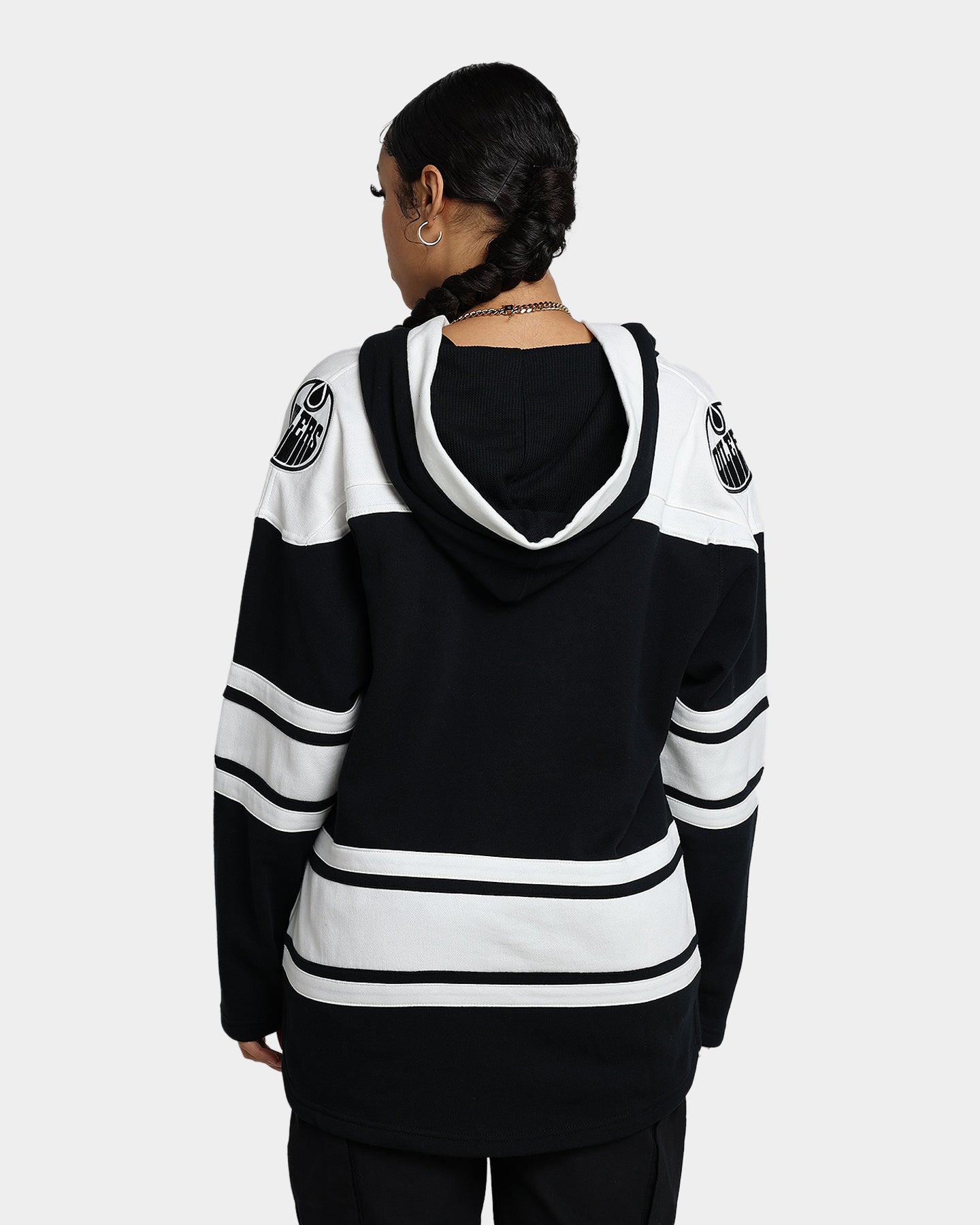 47 Brand Edmonton Oilers Superior Lacer Hoodie - Jet Black NHL Fan Apparel for Men & Women - Cozy Winter Pullover for Game Day & Casual Wear