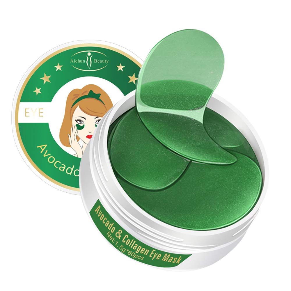 30 Pairs Collagen Eye Mask Patches - Hydrogel Under Eye Pads for Wrinkles & Dark Circles - Avocado Infused Hydrating Eye Treatment for Smooth Skin - Perfect for Night Care & Travel Skincare Routine