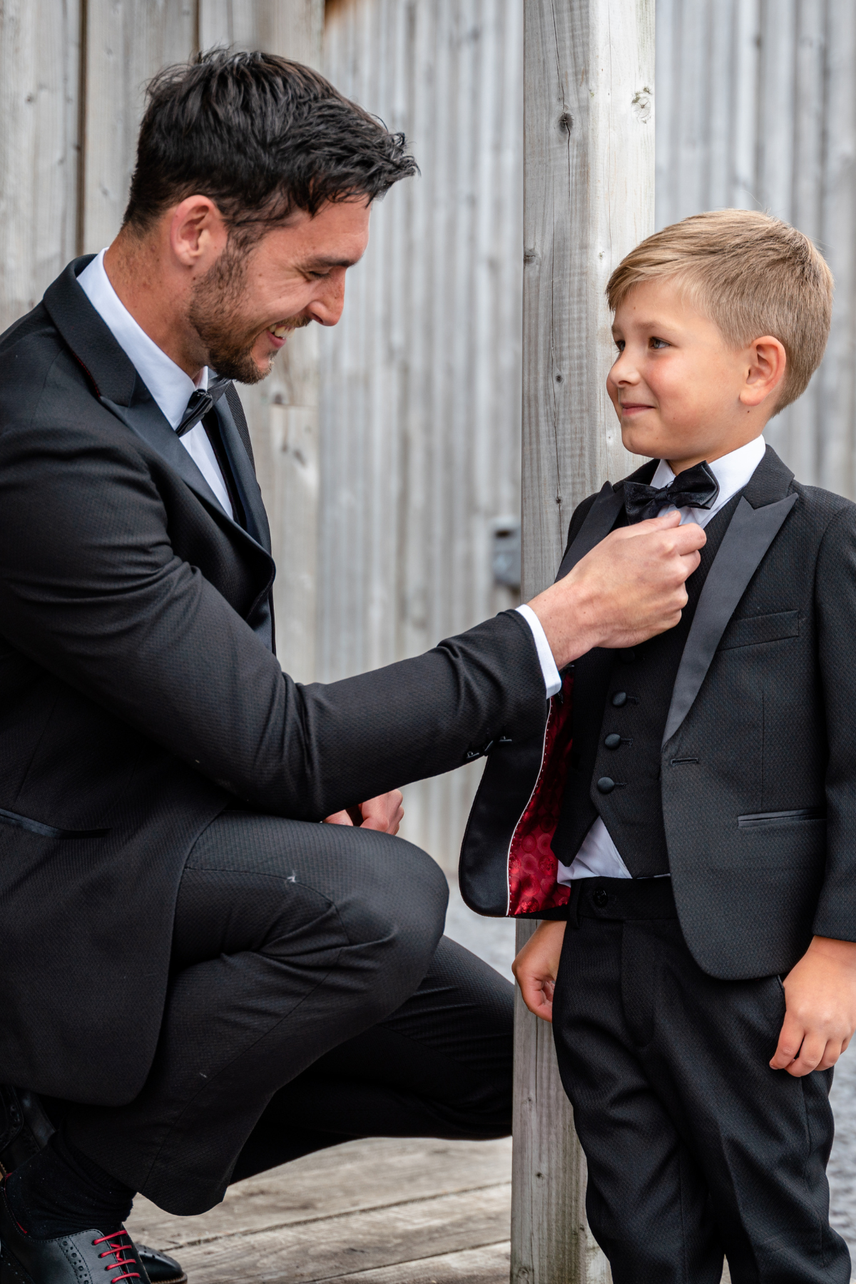 DALTON Black Tuxedo 3-Piece Suit Set for Father and Son | Formal Wear for Weddings, Prom & Special Occasions