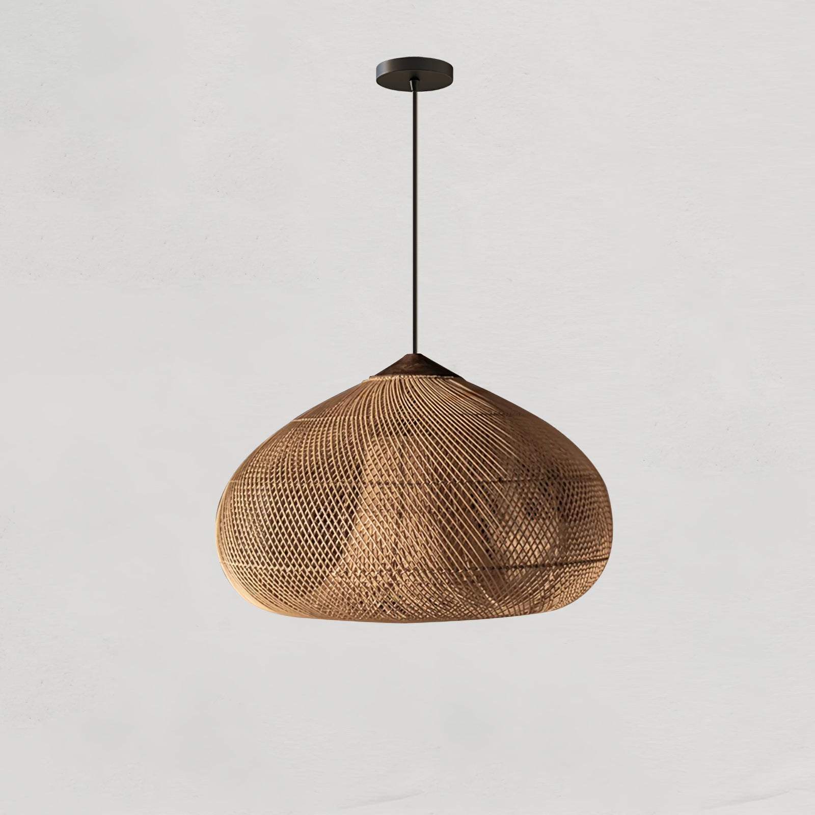 Handwoven Rattan Pendant Light - Boho Natural Woven Hanging Lamp for Bedroom, Living Room, Patio & Outdoor Decor