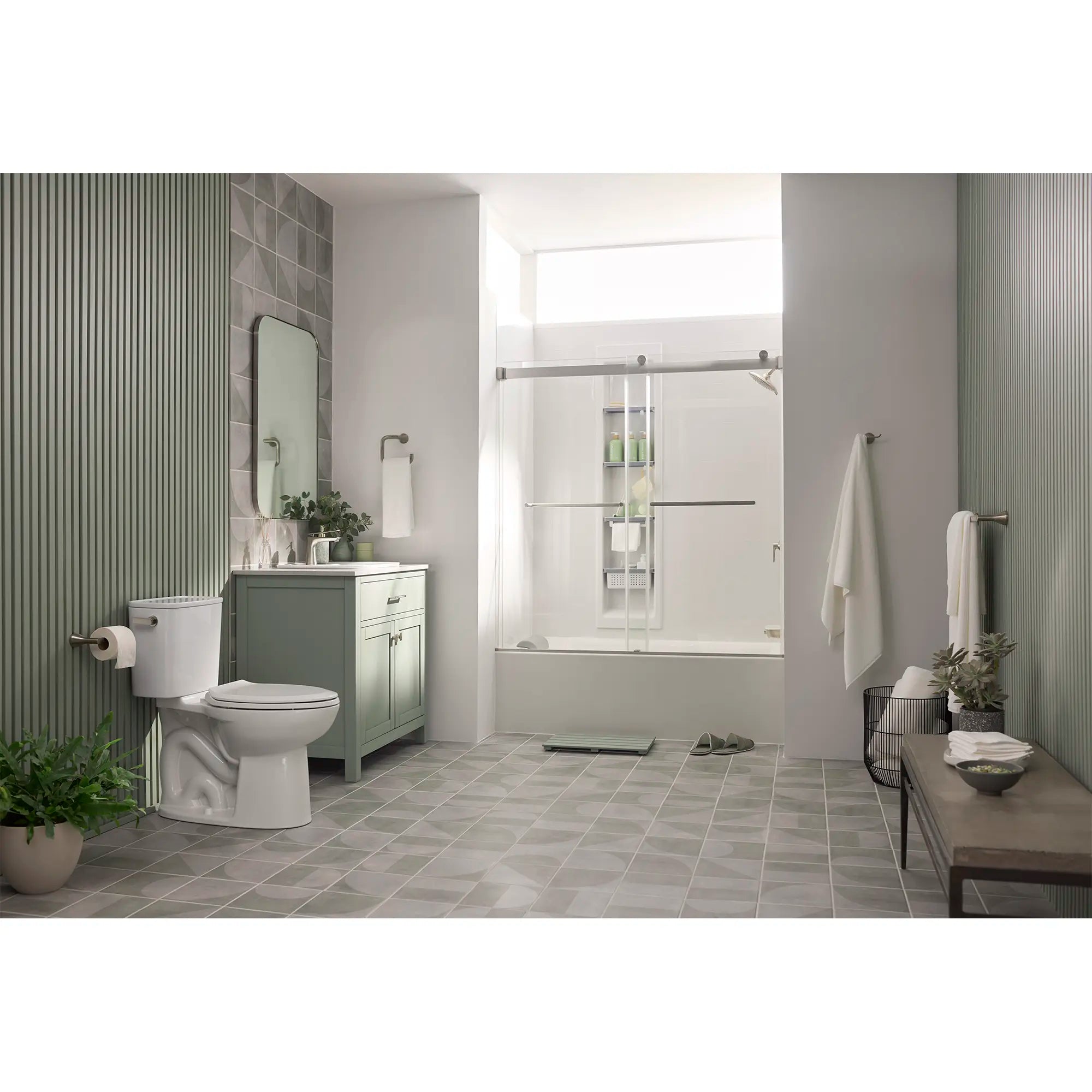 60 x 32 x 72 Inch Vertical Tile Bath Wall Set - Waterproof Shower Panel System for Modern Bathroom Renovation | Perfect for Home Spa, Luxury Bath & Shower Area Upgrade