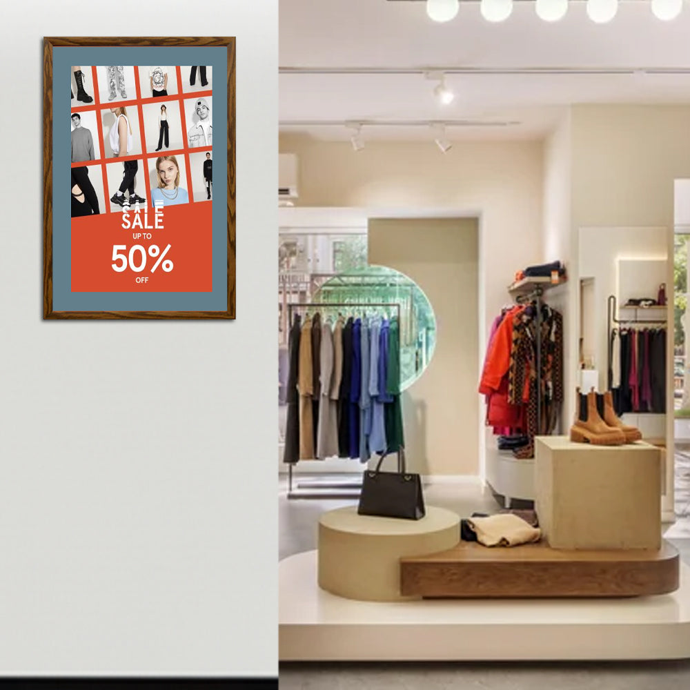 12x20 Designer Wood Snap Frames for Posters - 4 Wide Matboard Display - Perfect for Home Decor, Offices & Art Galleries
