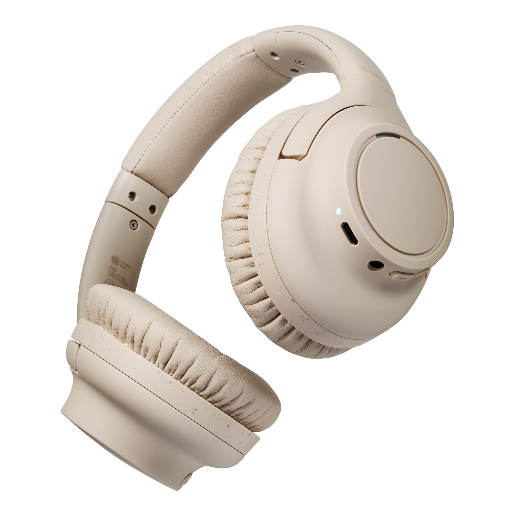 Audio-Technica ATH-S300BTBG Wireless Bluetooth Headphones with Active Noise Cancellation, 90-Hour Battery Life, Comfortable Over-Ear Design - Perfect for Travel, Work & Music Lovers (Beige)