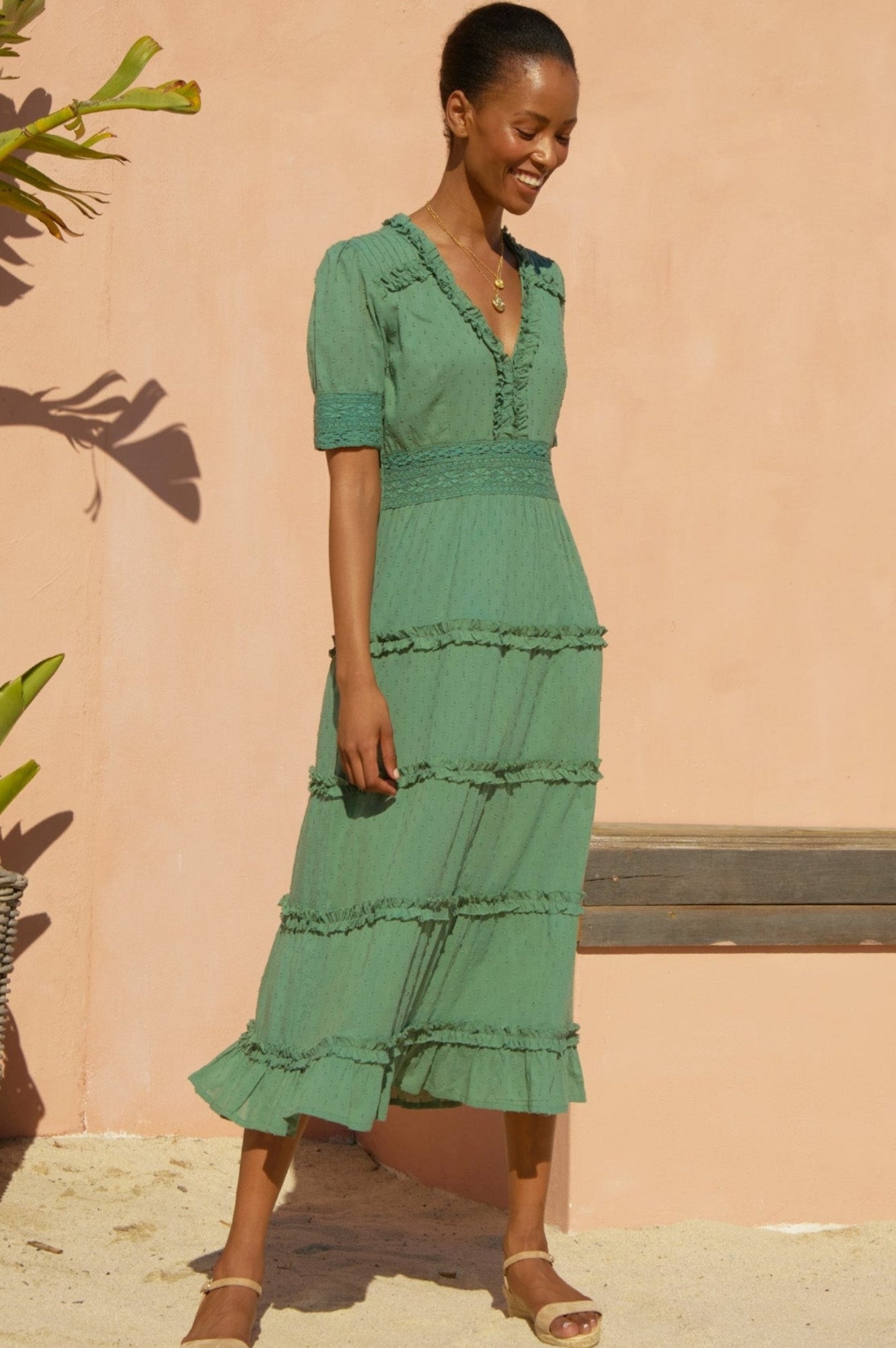 Elegant Viola Dress in Khaki - Women's Casual & Party Wear for Any Occasion