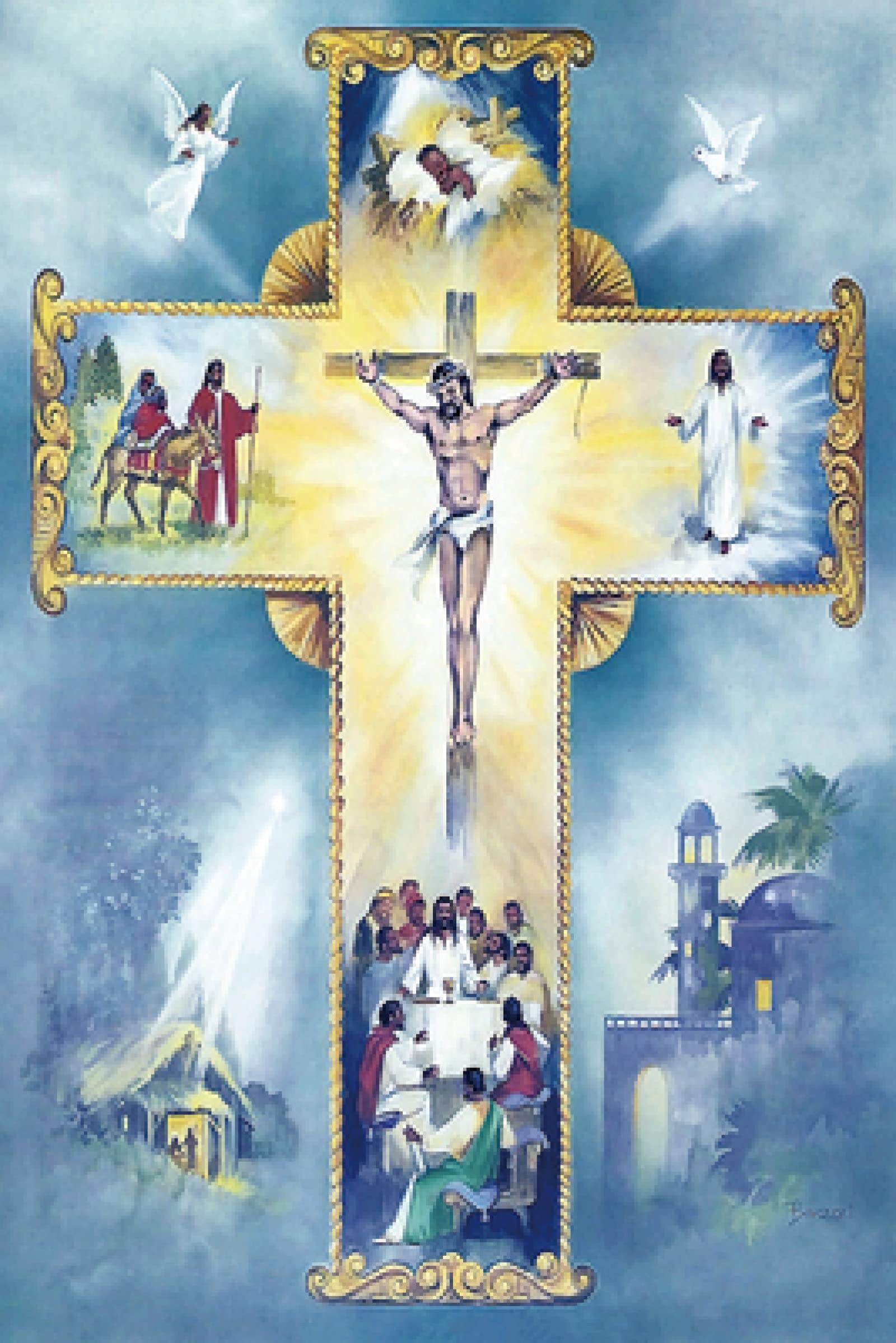 3000 Piece Jigsaw Puzzle for Adults - Jesus Cross Religious Puzzle Game, Family Bonding Activity, Stress Relief & Home Decor Gift for Christmas, Easter & Holidays