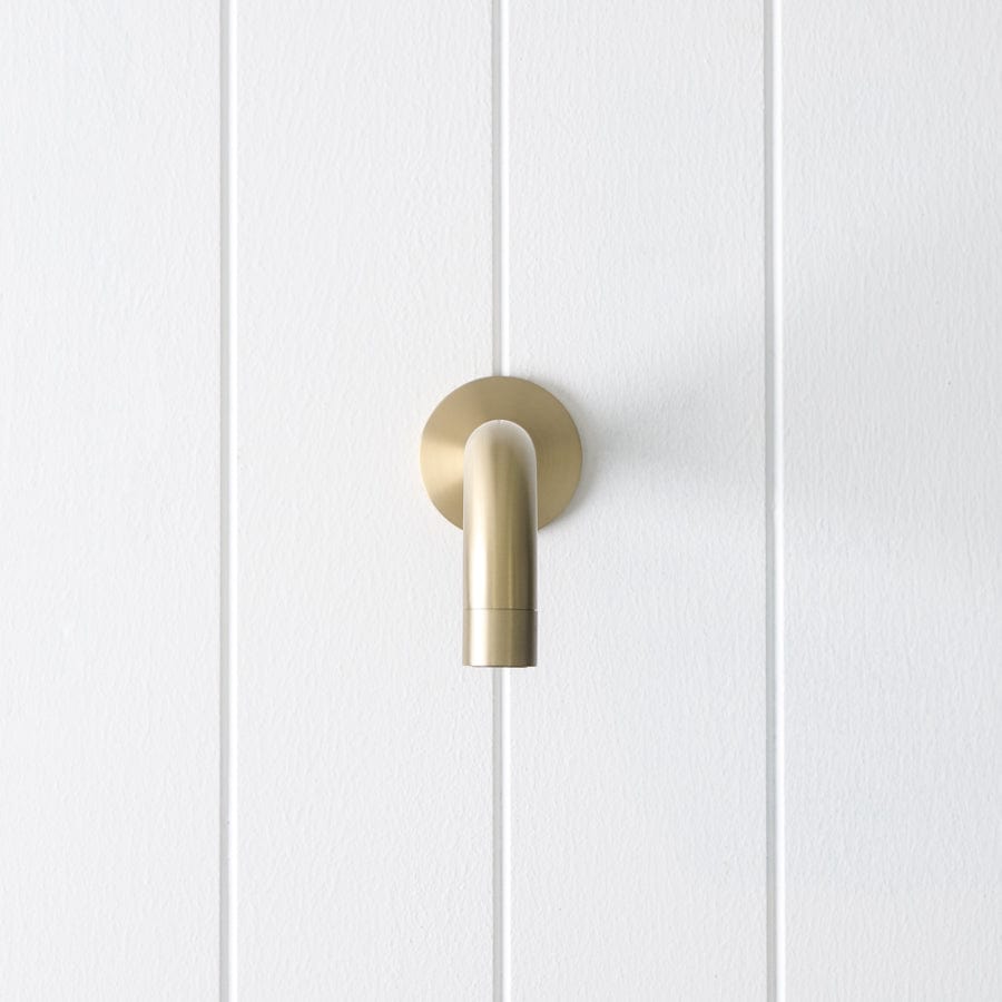 Sydney Short Wall Spout Warm Brushed Nickel - Modern Bathroom Faucet for Sink, Vanity & Powder Room - Perfect for Small Spaces & Water Conservation