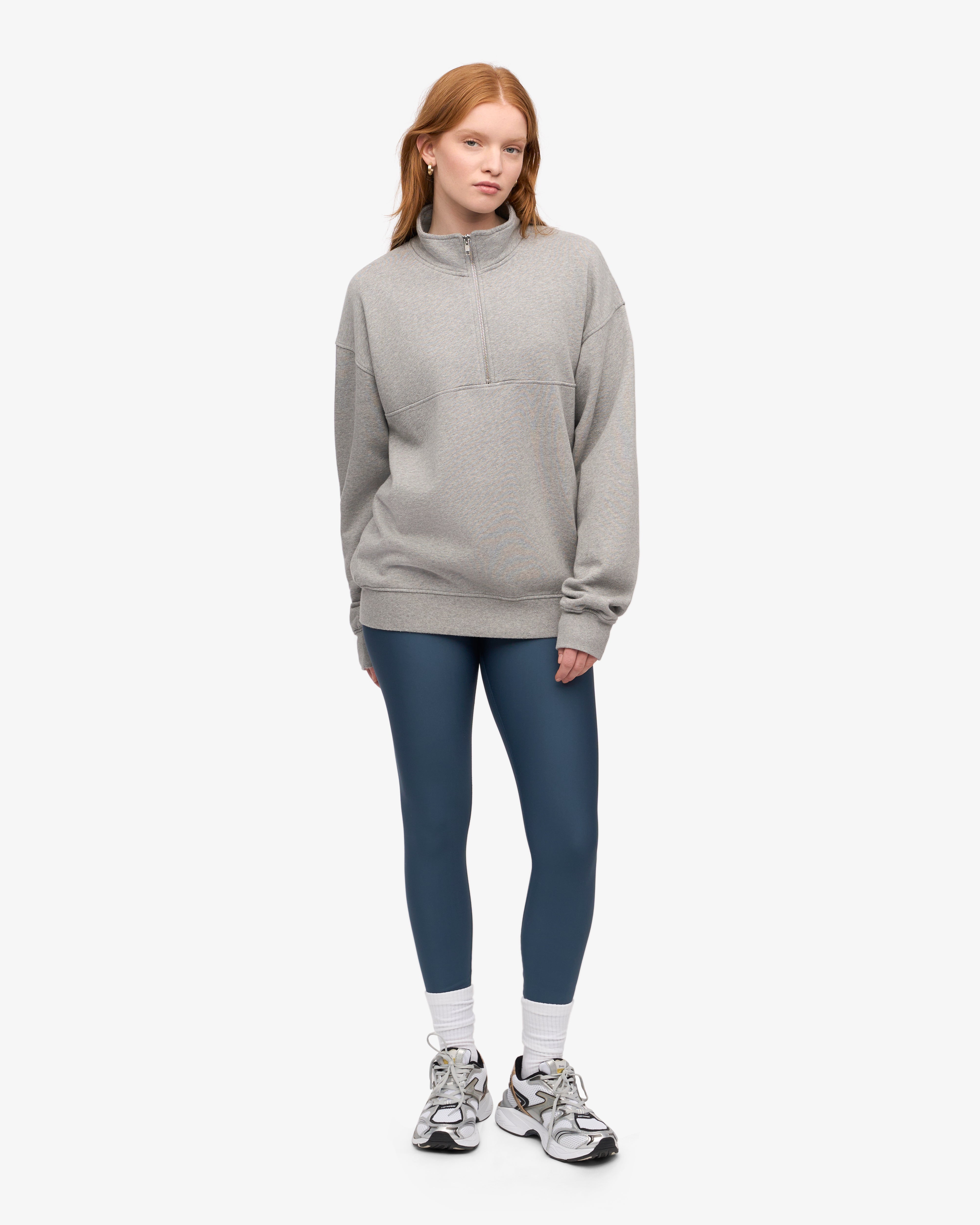 Organic Cotton Quarter Zip Sweatshirt for Men & Women | Heather Grey | Comfortable & Eco-Friendly | Perfect for Casual Wear & Outdoor Activities