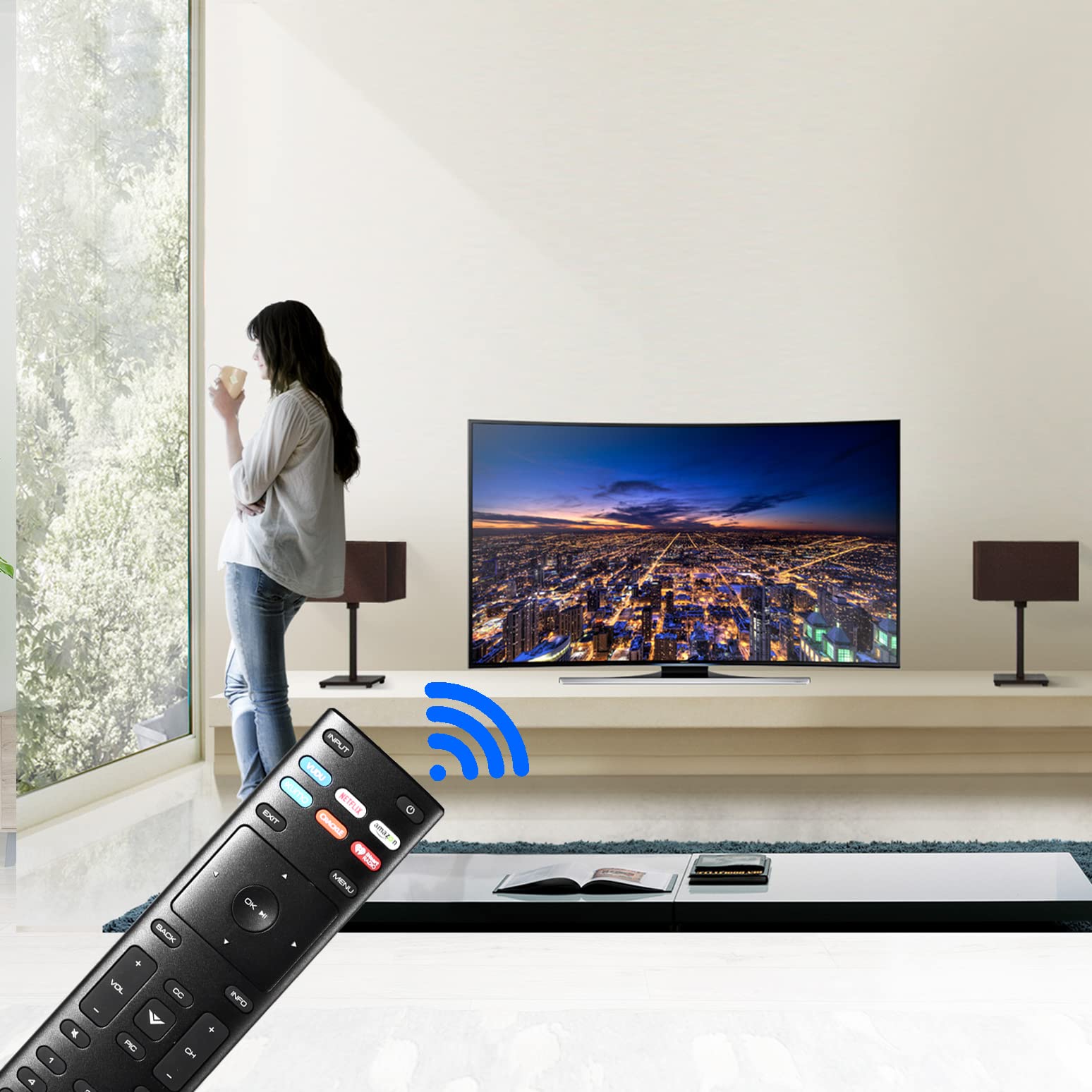 Universal Replacement Remote Control for Vizio Smart TVs - Compatible with D-Series, M-Series, P-Series & V-Series - Perfect for Home Entertainment & Smart TV Accessories