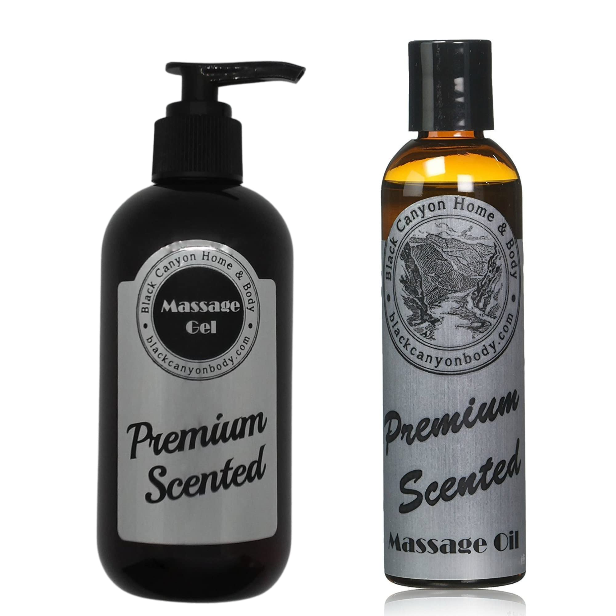 Black Canyon Moonlit Rose Scented Massage Oil & Gel Set - Romantic Couples Gift, Aromatherapy Relaxation for Spa Nights & Intimate Moments